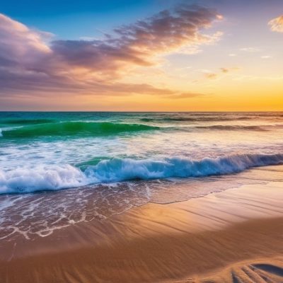 Photo canvas painting with beach