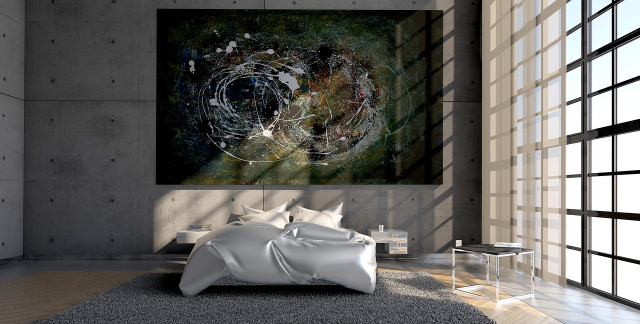 3D-geprinte geometrische wanddecoratie in woonkamer. 3D-geprinte geometrische wanddecoratie in woonkamer.